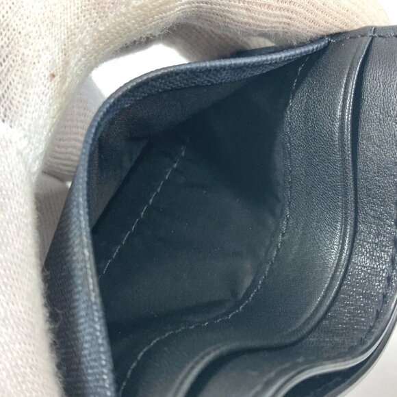 BURBERRY check Business Card Holder Pass Case Card Case Leather/PVC Navy/Black - Picture 6 of 14